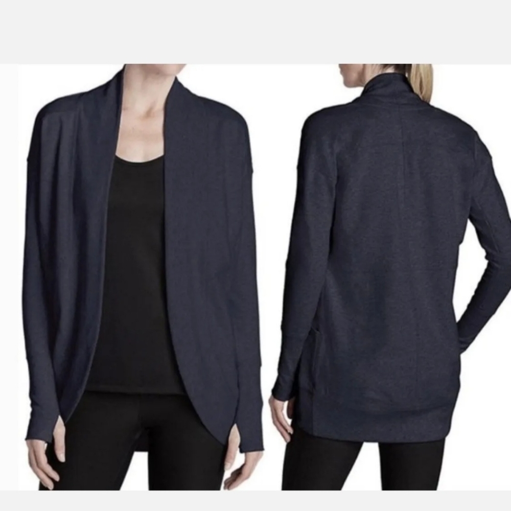 New* Eddie Bauer Camp Fleece Summit Wrap Cardigan Gray